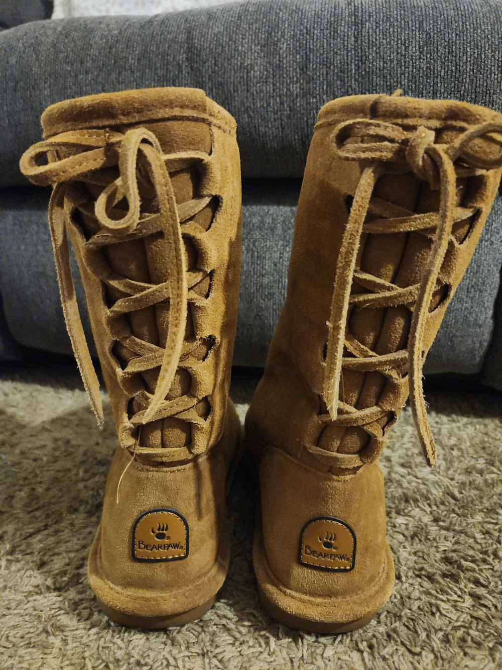 BearPaw 2408W Phyllis II Chestnut Suede Lace-Up Winter Boots